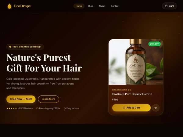EcoDrops website screenshot