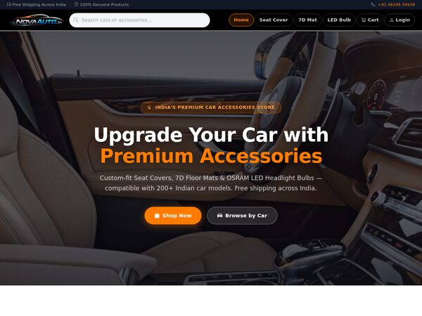 NovaAuto website screenshot